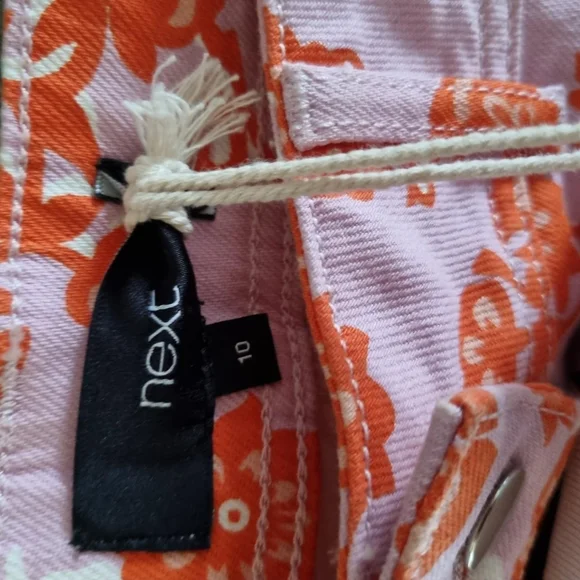 Next lilac/orange floral shortsSz uk 10 Bnwt - Picture 5 of 5